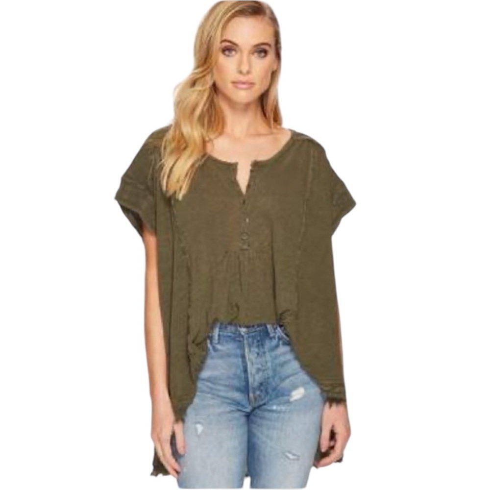 Free People Aster Henley Jersey Tee